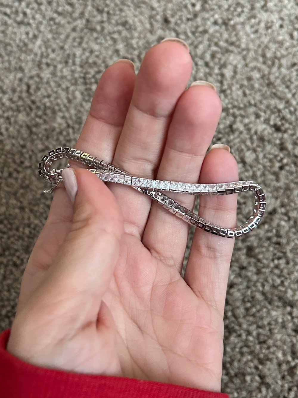NWOT sterling silver crystal tennis bracelet